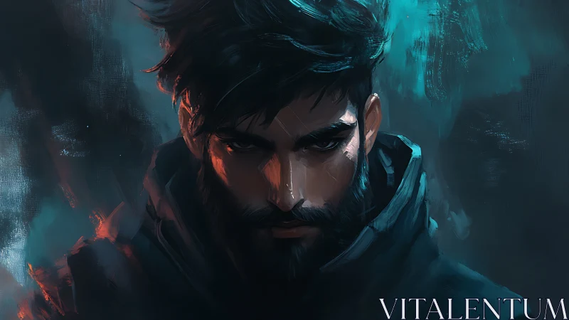 Shadow lit gaze of a quiet storm-hearted wanderer.