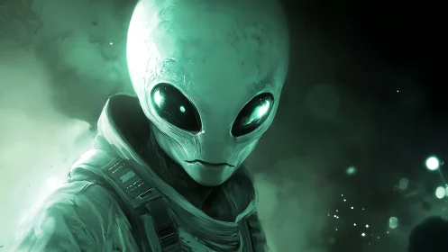 Bioluminescent alien portrait rendered in cinematic digital painting
