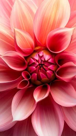 Coral Pink Dahlia Bloom Close-up.