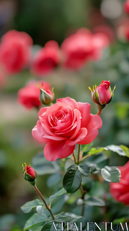 Coral Rose Symphony: A Garden's Tender Bloom.