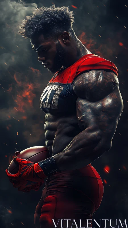 Firelit gridiron titan studies the heartbeat of the game