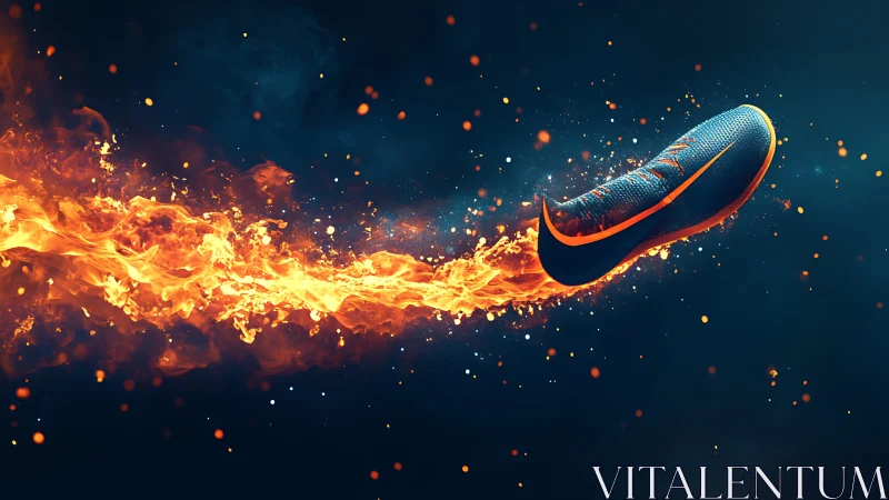 Fiery blue running shoe racing ahead with bold energy.