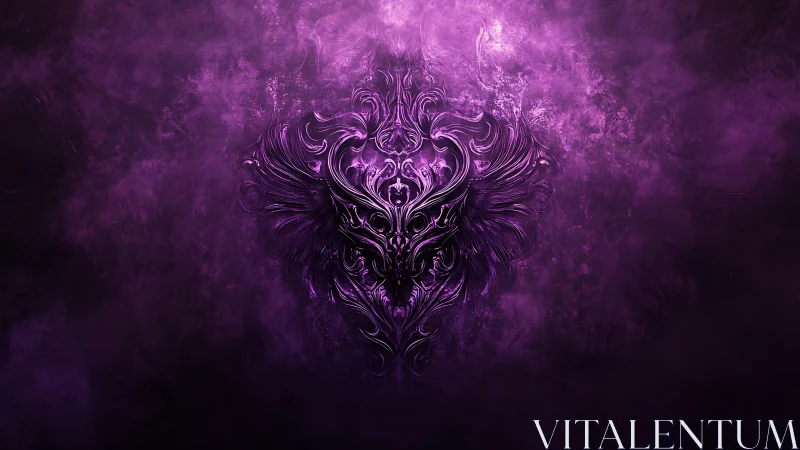 Ornate purple demonic face forms intricate central emblem