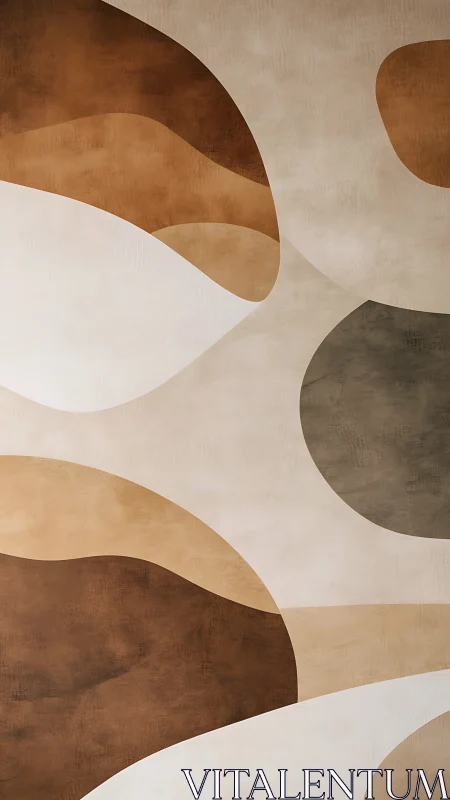 Curved overlapping shapes in muted brown and beige tones.