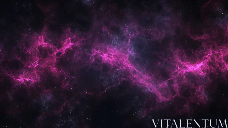 Ionized magenta nebula filaments span a deep stellar field