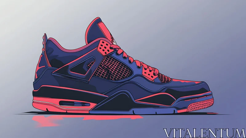 Neon-accent sneaker illustration with bold vector contours.
