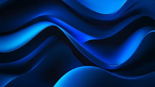 Soothing blue waves curling into a calm digital dream.