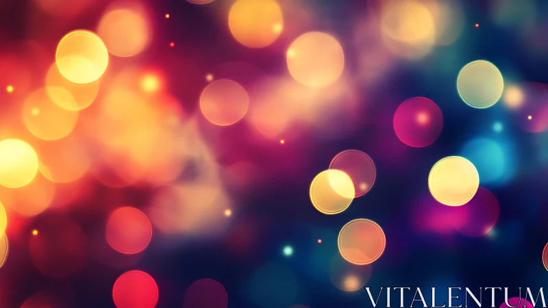 Vibrant bokeh lights abstract background in warm and cool tones.