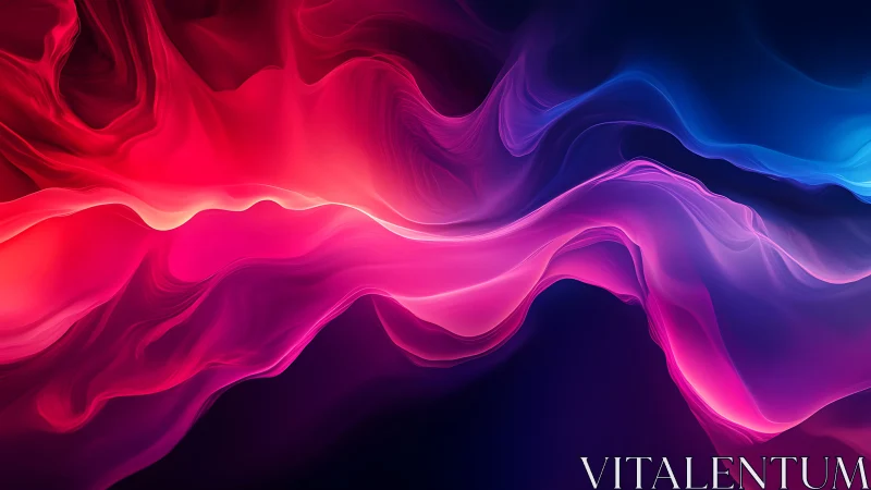 Radiant neon waves flow across a deep cosmic gradient