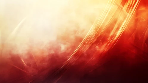 Abstract red and yellow gradient background with flowing lines.