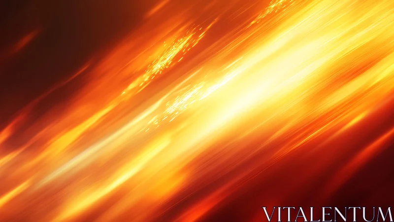 Abstract streaks of intense orange and yellow light in motion.