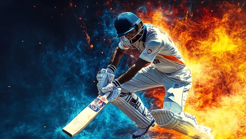 Cricket hero stepping into the heat of a blazing battle.