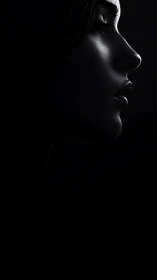 Quiet side-profile portrait wrapped in gentle shadowed light.