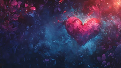 Large heart form displayed against layered dark blue gradient