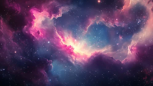 Stellar nebula panorama renders luminous cosmic ionization field