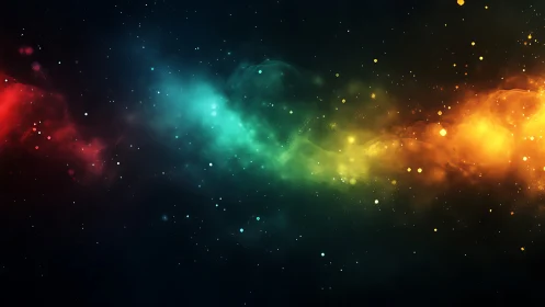 Multicolor nebula band extends across dark star field