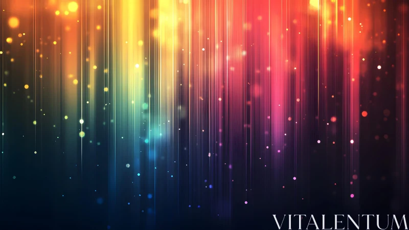 Vibrant abstract light streaks with glowing bokeh effect, digital style.