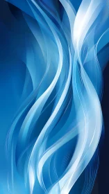 Curved translucent blue light bands on gradient background.