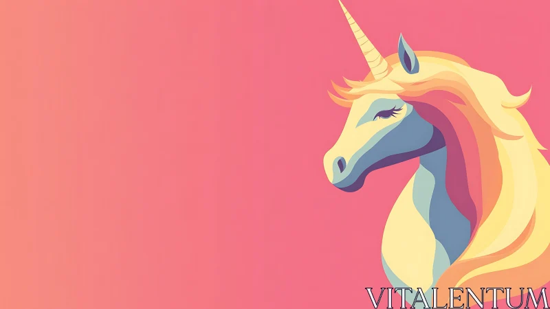 Minimal unicorn profile on bold pink gradient background.