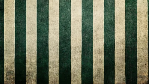 Weathered carnival stripes in muted green and parchment glow.