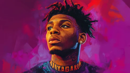 Bold portrait celebrates confident youth in vivid neon color