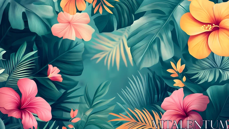 Tropical Garden Dreams with Vibrant Blooms