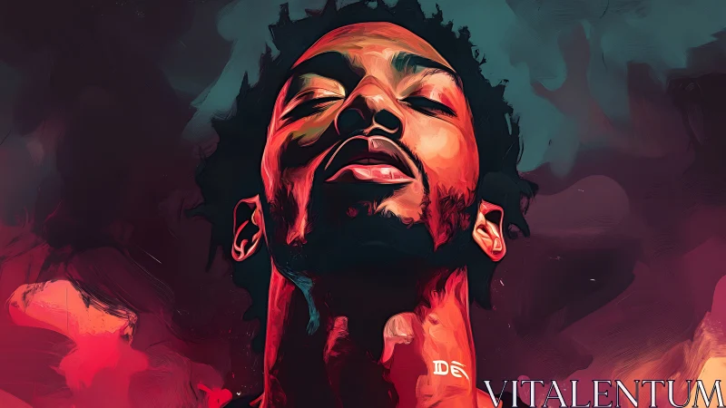 Portrait in upward perspective explores chromatic emotional tension