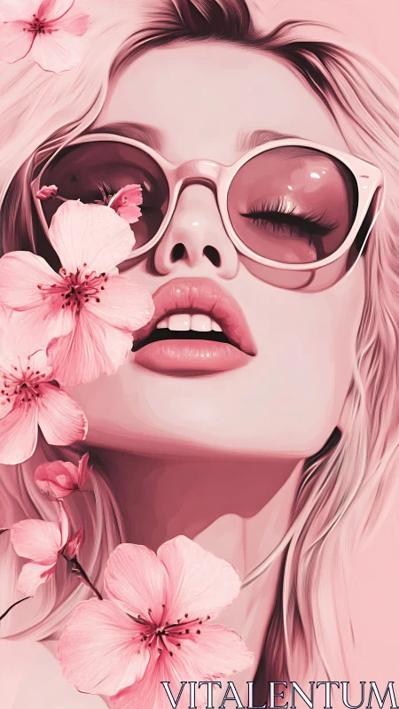 Petal-kissed sunglasses dream in glossy springtime hues
