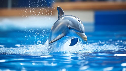 High-speed dolphin breach captured with shallow depth of field