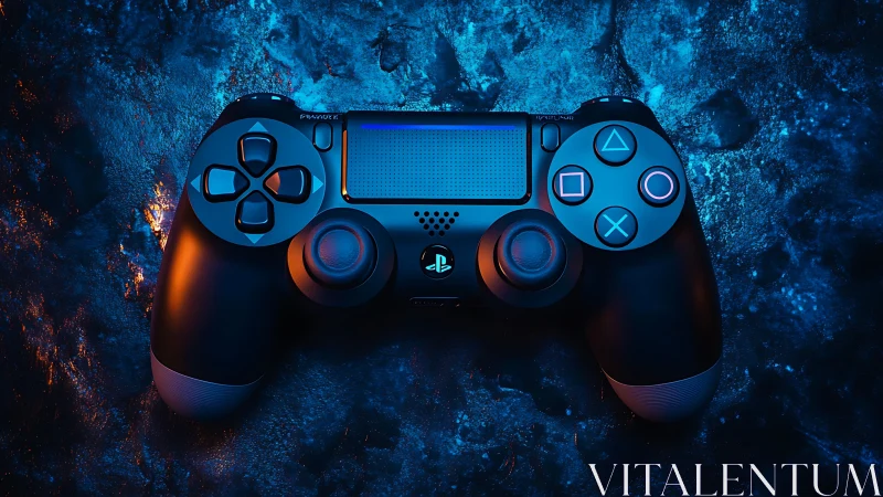 PlayStation DualShock 4 Controller Digital Rendering with Chromatic Lighting.