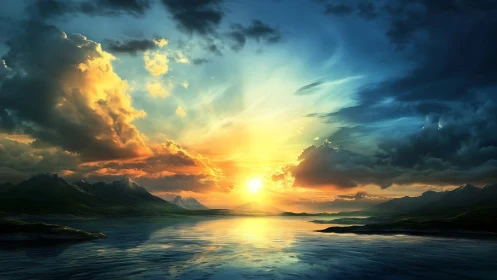 Skyfire sunrise stitches mountains, water, and light together