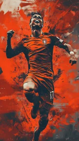 Goalbound comet streaks through a storm of painted fire