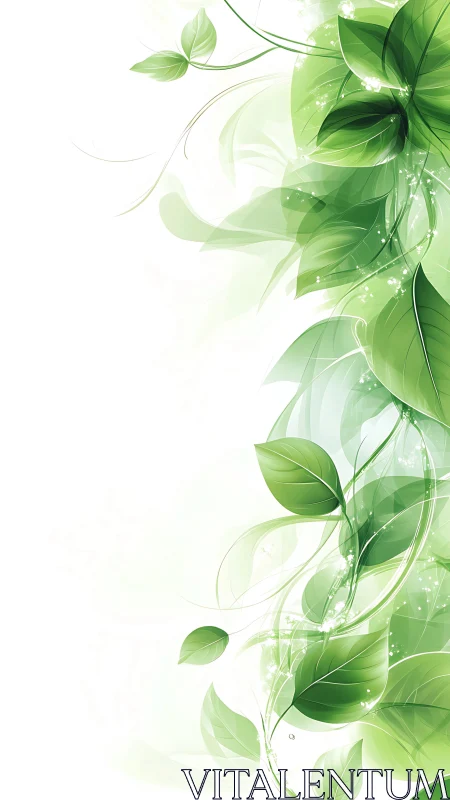 Gentle green leaves drifting in a soft spring daydream.