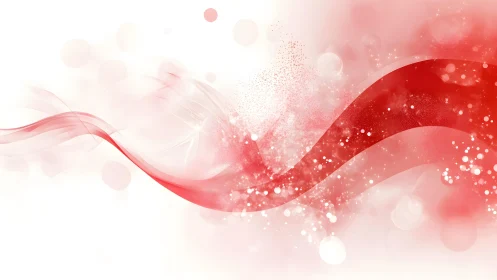 Elegant red wave abstract background with soft bokeh effects.