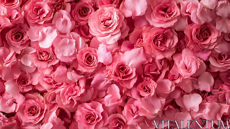 Lush Pink Roses in Full Bloom Create a Romantic Floral Display