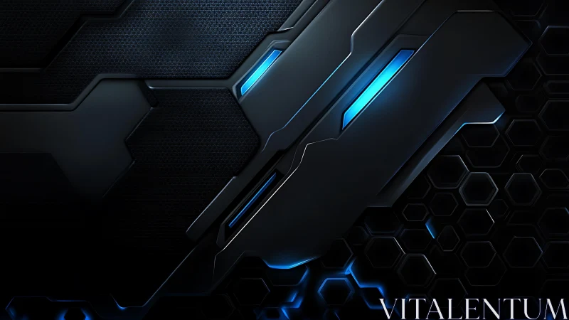 Futuristic hexagonal tech background with glowing blue accents.