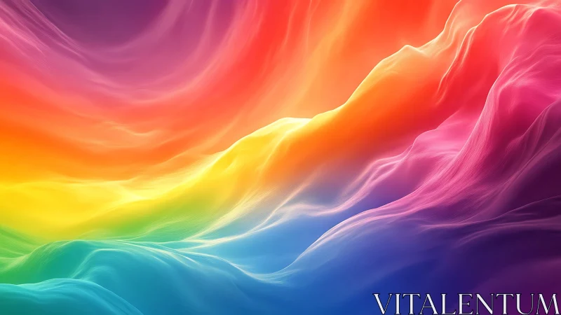 Chromatic aurora waves in flowing abstract gradient field.