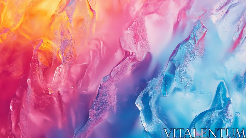 Dreamy rainbow ice glow in soft pink, blue, and gold light.