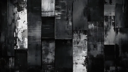 Vertical monochrome panels form an irregular abstract grid