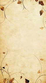 Ornate sepia floral border frames textured parchment ground