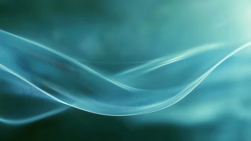 Gentle teal waves drift softly across a calm glowing space