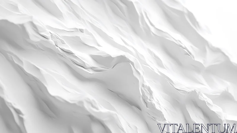 Abstract White Paper Mountain Landscape with Minimalist Style.