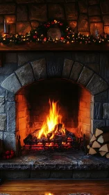 Cozy Fireplace Magic: Where Warmth Meets Holiday Cheer.