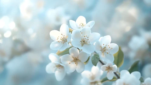 Springtime Blossoms Dance Against Soft Ethereal Light