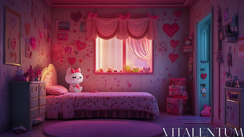 A Sanctuary Drenched in Rose: Enchanted Bedroom Dreams Unfold.