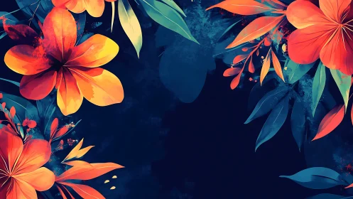 Luminous Blooms Against Midnight Canvas.