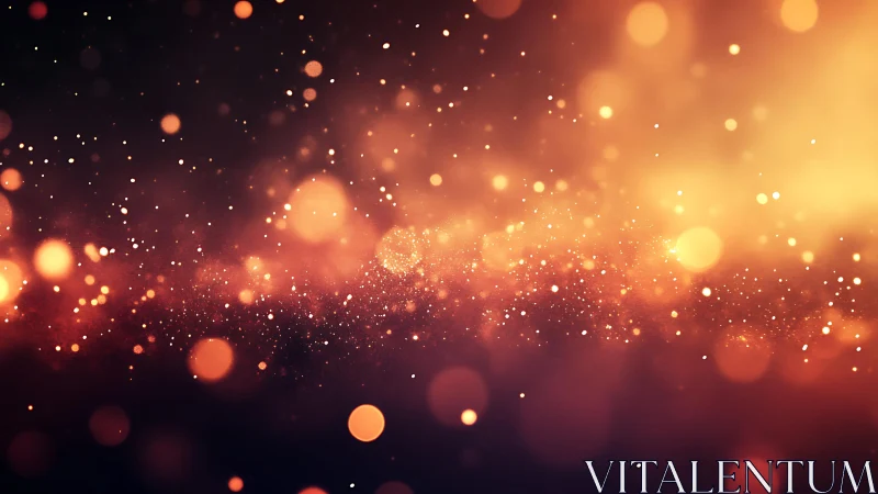Glowing Abstract Bokeh Lights in Warm Golden Tones Digital Art.