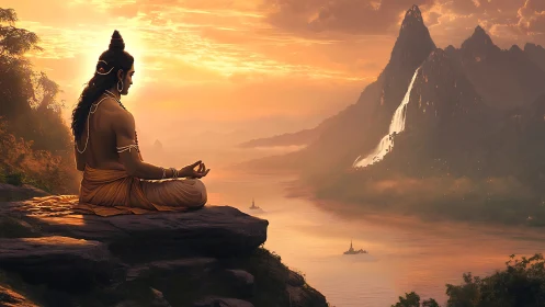 Sunset-warmed sage stitches silence into the river valley