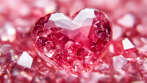 Crystalline Ruby Heart Blooms Among Gemstone Fragments.