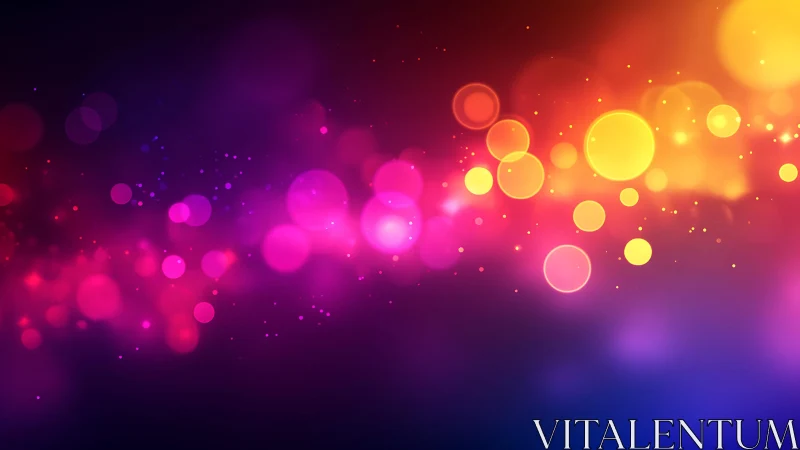 Vibrant abstract bokeh lights in colorful gradient background style.